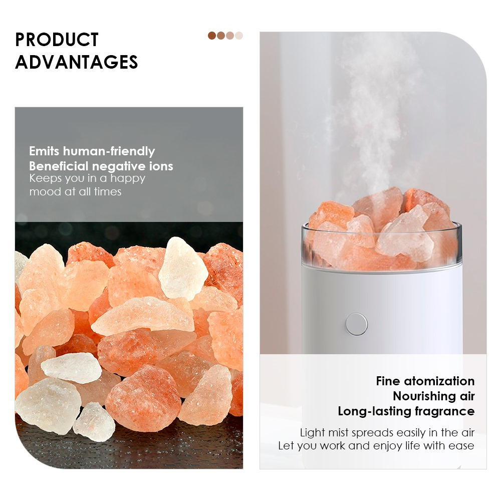 Himalayan Salt Humidifier | Portable | Lights & USB | Diffuser