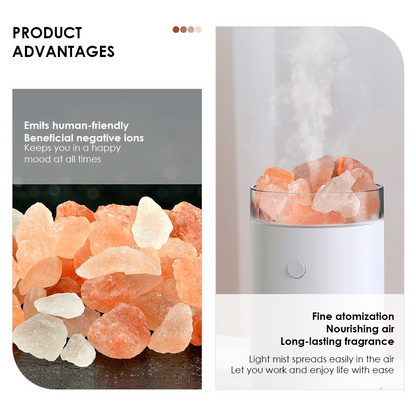 Himalayan Salt Humidifier | Portable | Lights & USB | Diffuser