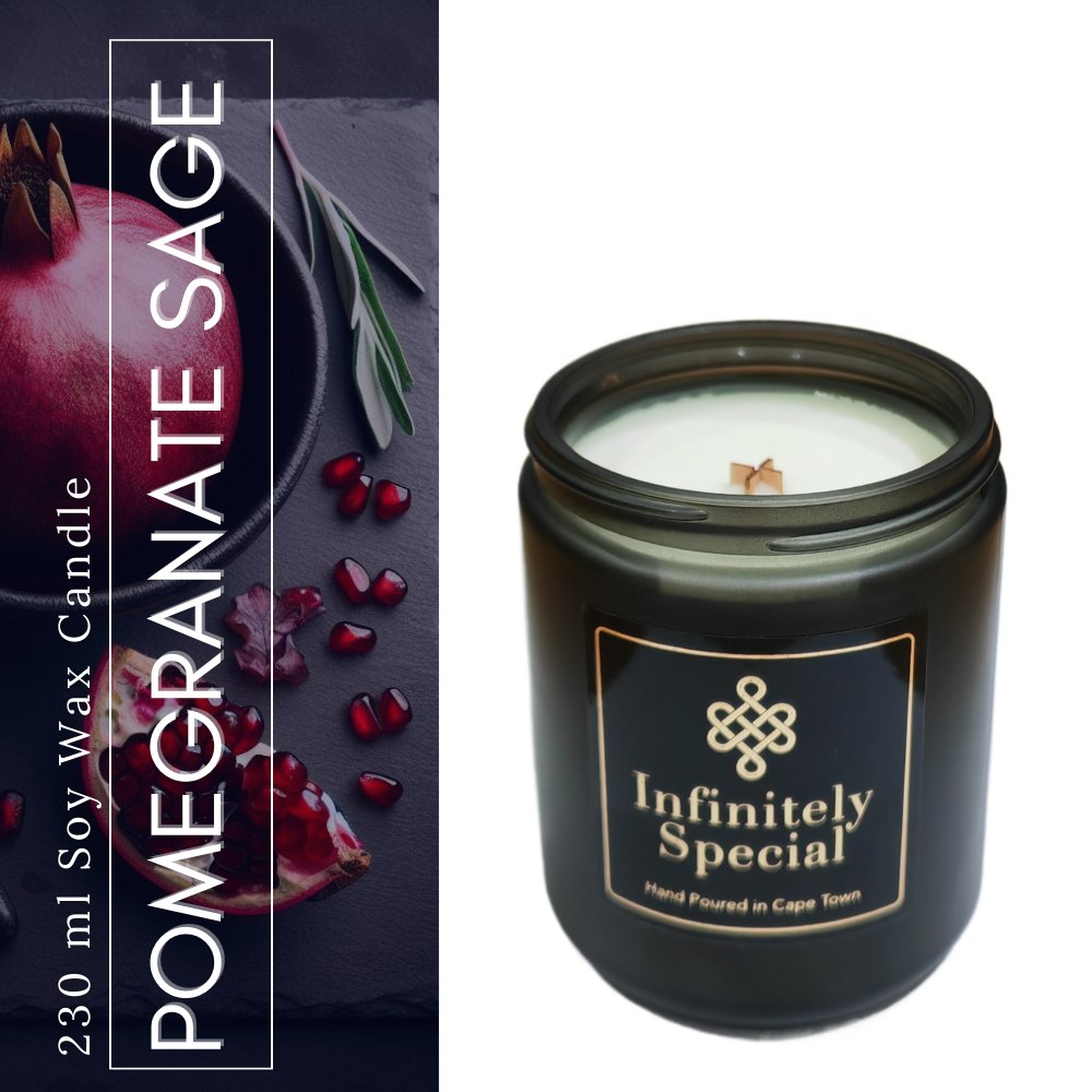 Pomegranate & Sage Soy Wax Candle (230ml)