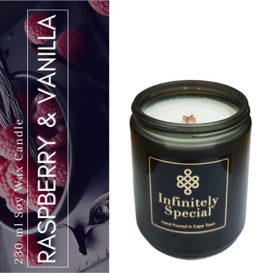 Raspberry & Vanilla Soy Wax Candle (230ml)