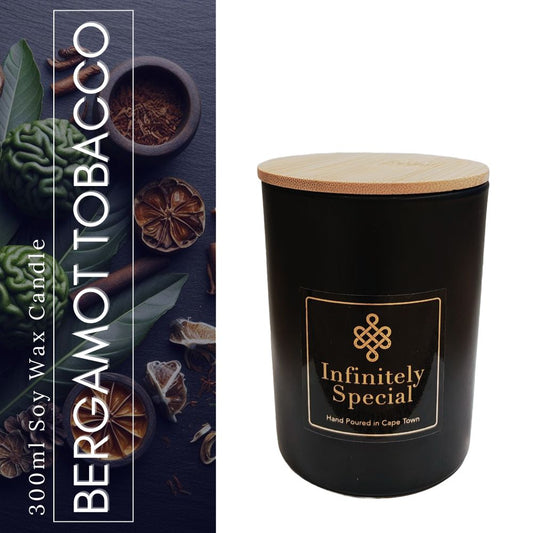 Bergamot Tobacco Soy Wax Candle (300ml)