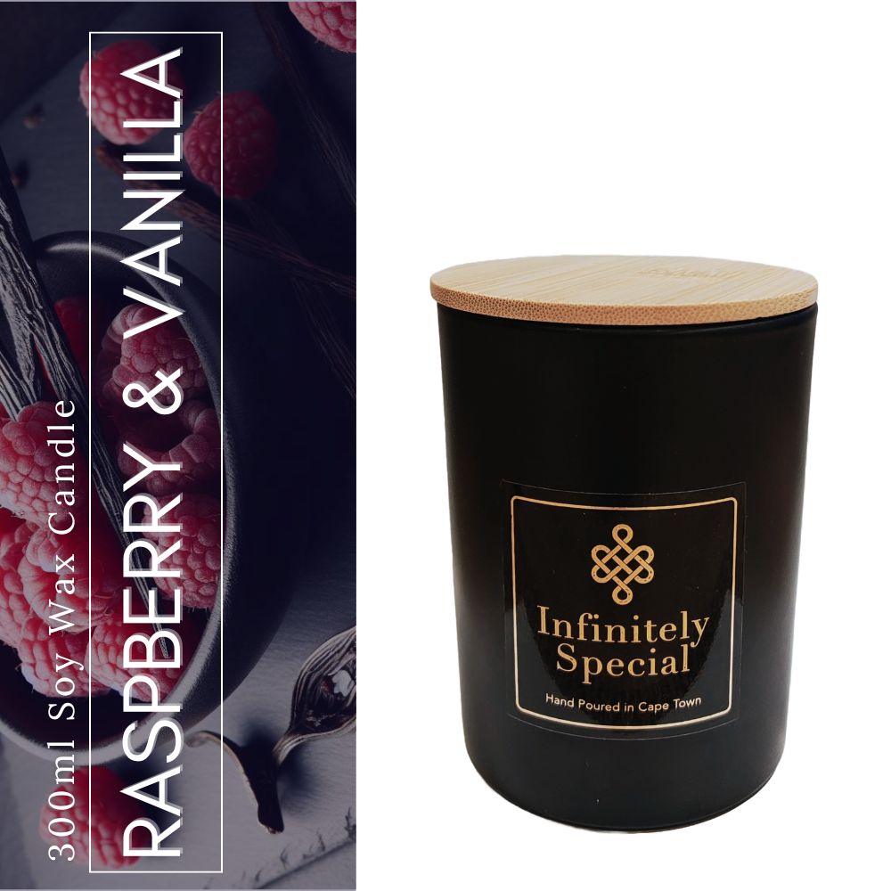 Raspberry & Vanilla Soy Wax Candle (300ml)