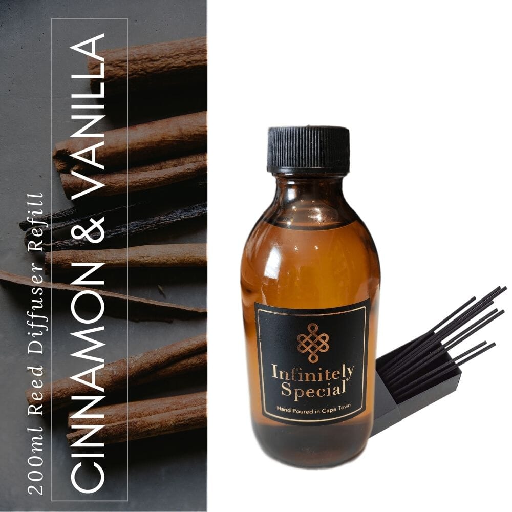 Cinnamon & Vanilla Reed Diffuser Refill (200ml) Signature Collection infinitelyspecial.co.za 